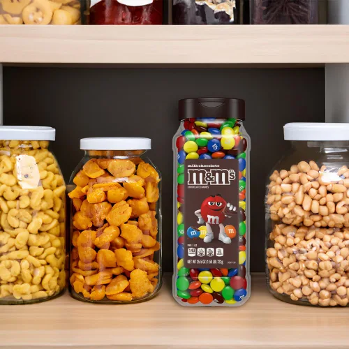 Vista 5 de M&M'S Frascos de caramelos de chocolate con leche a granel, surtido de caramelos de chocolate, caramelos a granel tamaño fiesta, bocadillos