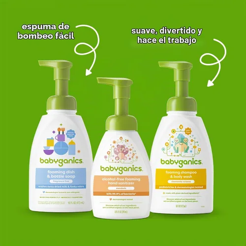 Vista 4 de Champú y jabón corporal Babyganics, 16 onzas (paquete de 3), el empaque puede variar, 3, 3