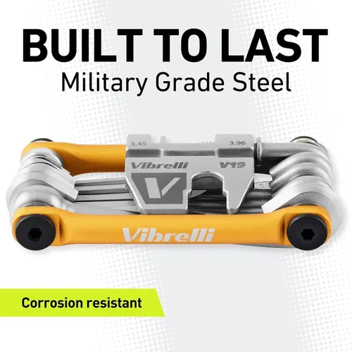 Vista 3 de Vibrelli Bike Multi Tool V19 - Con estuche de transporte - Multiherramienta para bicicletas de alto rendimiento
