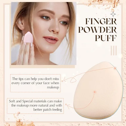 Vista 6 de Gerrii 72 piezas de mini soplo de polvo, esponja de maquillaje de dedos, esponja suave para maquillaje, maquillaje para base, polvo facial, ajuste