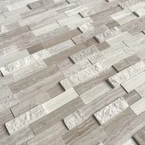 Vista 9 de SUNWINGS Mosaico de 5 hojas de azulejos de mármol autoadhesivos de piedra natural 3D de 11.5 x 10.7 pulgadas, para salpicaduras de cocina, baño