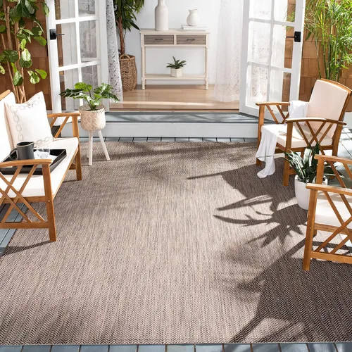 Vista 94 de Safavieh Colección Courtyard CY8022 Alfombra, 2 pies x 3 pulgadas x 5 pies, aguamarina y gris, impermeable, fácil de limpiar, sin pelusa
