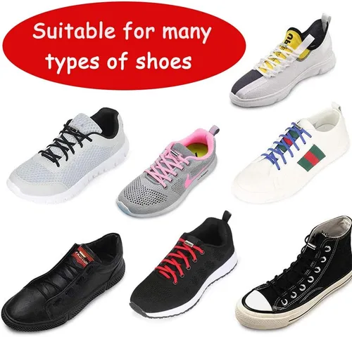 Vista 5 de Booyckiy 4 pares de cordones elásticos sin atar, cordones sin cordones para niños, adultos y ancianos, talla única