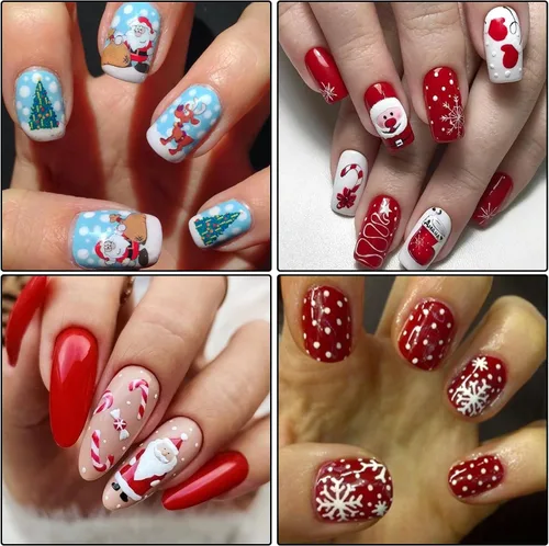 Vista 3 de Calcomanías de uñas de copos de nieve, 4 hojas 5D en relieve de Navidad, calcomanías de uñas de copo de nieve con purpurina blanca, calcomanías