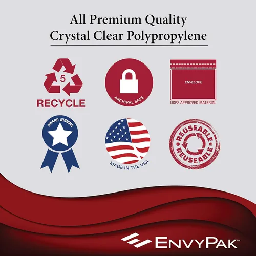 Vista 6 de EnvyPak Sobre transparente para catálogo, estilo vertical, cierre permanente para despegar y sellar con capacidad para insertos de 8.5 x 11