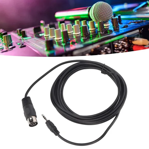 Vista 5 de Cable MIDI DIN de 8 pines a 0.138 in, enchufe macho DIN de 8 pines a macho de 0.138 in, transmisión estable profesional de 9.8 pies, flexible Plug