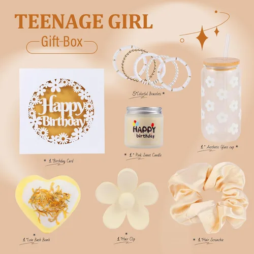 Vista 6 de Regalo de cumpleaños para adolescentes, 7 lindos regalos con tareas, ideas de regalo de feliz cumpleaños, artículos modernos y elegantes