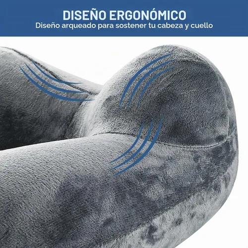 Vista 4 de Almohadas inflables de viaje para dormir, almohada inflable para el cuello para viajar, almohadas inflables para el cuello de viaje para aviones