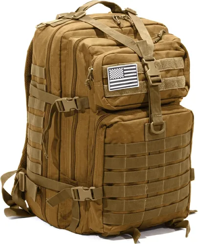 Vista 14 de Mochila táctica expedicionaria 50L - Bolsa Molle grande Negro