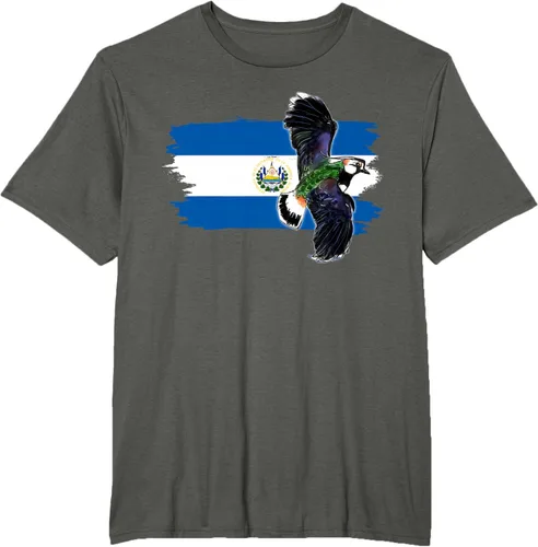 Vista 5 de Camiseta con la bandera de El Salvador, mapa de El Salvador, camiseta de Salvador para mujer, Negro