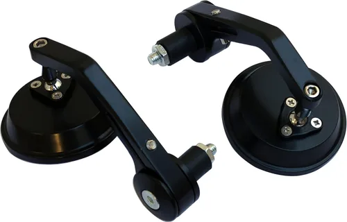 Vista 2 de Black Reverse Retro Round Bar End View Mirrors Compatible for 2016 Kawasaki Ninja H2R