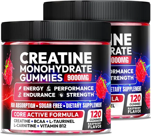 Vista 8 de AEQNJV Gomitas de Creatina Monohidrato Complejo para Hombres y Mujeres, 9000MG Suplemento de Creatina Pre-Entrenamiento Mejora la Fuerza Muscular