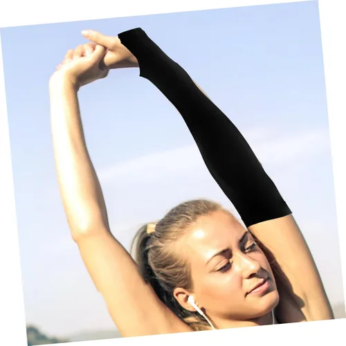 Vista 6 de ORFOFE 3 pares de protección UV manguito brazo protector codo manga hombres mujeres deportes sol manga acolchada hielo codo protector