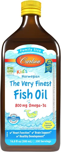 Vista 11 de Carlson - El Mejor Aceite de Pescado para Niños, 800 mg de Omega-3, Noruego, Origen Sostenible, Naranja, 200 mL