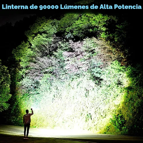 Vista 2 de Linternas Recargables de 90,000 Lúmenes Altos - Paquete de 2, Linterna Súper Brillante con 7 Modos de Iluminación, Linterna Potente de Larga Vida