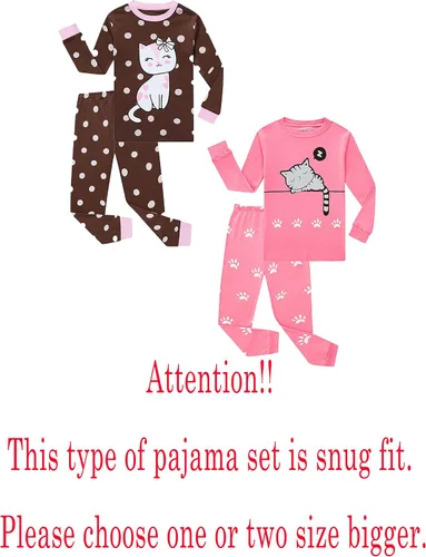 Vista 2 de Family Feeling - Pijamas para niños y niñas, conjunto de pijamas de 2 piezas, ropa para dormir de 100 % algodón
