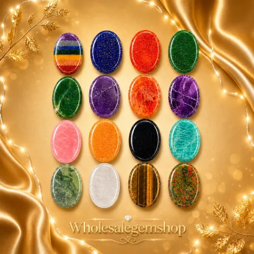 Vista 5 de GEMSCITE Piedras antiestrés del pulgar metafísicas con gemas preciosas para sanación con cristales Reiki, para hombres y mujeres, regalo Feng Shui