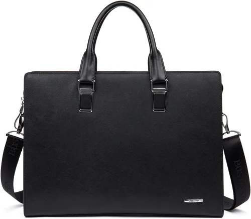 Vista 2 de BOSTANTEN Bolso de negocios del ordenador portátil del hombro del maletín del cuero formal para los hombres y las mujeres
