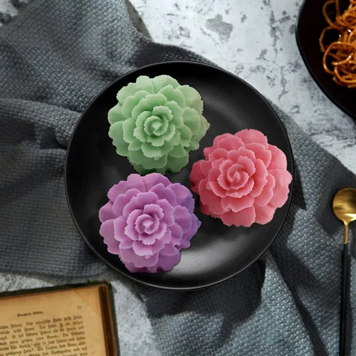Vista 4 de Molde de silicona para velas de clavel 3D para jabón, fondant, decoración de pasteles, chocolate, dulces, arcilla Ploymer, regalo del día de la madre