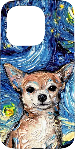 Vista 14 de Aja - Funda para iPhone 17, diseño de perro de noche estrellada, color marrón