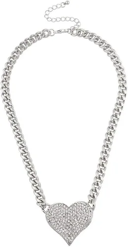 Vista 2 de LUX ACCESSORIES Juego de 3 piezas de regalo de joyería con cadena de corazón brillante
