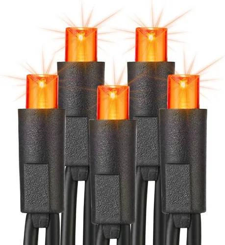 Vista 9 de Brizled - Luces de Halloween moradas, 10 mt, 100 luces LED de 5mm de ángulo amplio, 120 V, con certificación UL, línea de luces de Halloween Púrpura