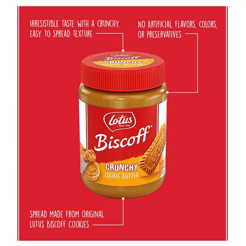 Vista 2 de Lotus Biscoff - Mantequilla de galleta para untar, cremosa, no transgénica, vegana