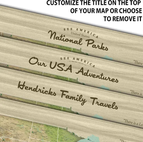 Vista 6 de HolyCowCanvas Mapa personalizado de Estados Unidos sobre lienzo con parques nacionales y monumentos, personalizable, mapa de Estados Unidos