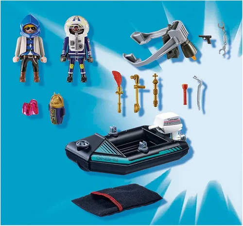 Vista 3 de Playmobil Paquete de chorro de policía con barco