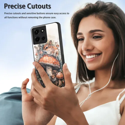 Vista 67 de Funda para Motorola Moto Edge 2022, cubierta trasera de vidrio templado con protector de pantalla, funda protectora a prueba de golpes para Motorola