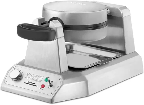 Vista 3 de Waring Commercial WW180X waflera belga simple de resistencia alta, placas antiadherentes recubiertas, produce 25 waffles por hora, 120V, 1200W