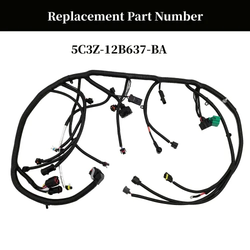 Vista 2 de 5C3Z-12B637-BA Arnés de cableado del motor para F250 F350 F450 F550 Ford Super Duty 6.0L 2005 2006 2007 Arnés de cableado del motor diésel con fecha