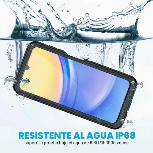 Vista 2 de Lanhiem Funda para teléfono Samsung Galaxy A15 5G, IP68 impermeable a prueba de polvo con protector de pantalla, funda protectora de cuerpo completo