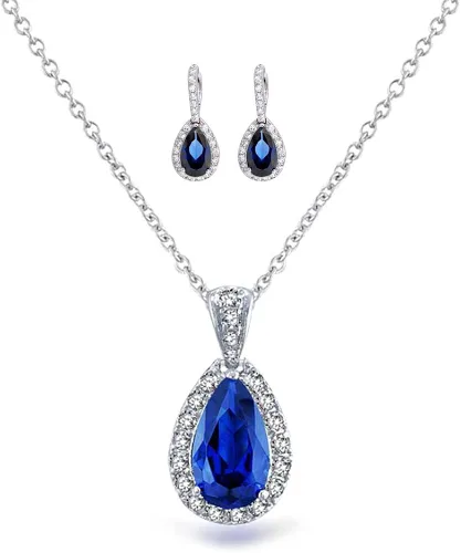 Vista 7 de Bridal Jewelry Set 7-15 CT Vintage Style Halo Cubic Zirconia AAA CZ Huggie Pierced Snap Drop Teardrop Screw Back Clip On Earrings For Women Prom