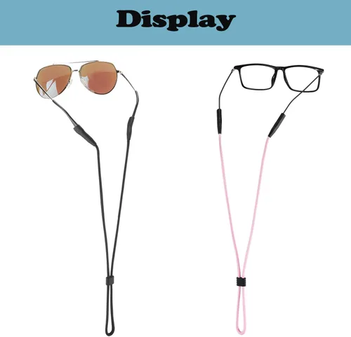 Vista 7 de Soporte de correa para lentes para lentes de brazos delgados – Correas de soporte para gafas alrededor del cuello – Correas de gafas de sol