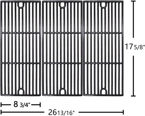Vista 2 de Hongso Rejillas de hierro fundido recubiertas de porcelana de 17 5/8 pulgadas para Brinkmann 810-2511-S 810-2512-S 810-2410-S 810-2411-S 810-8410-S
