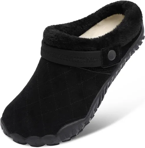 Vista 17 de Besroad - Pantuflas mullidas para mujer y hombre, esponjosas, cómodas, de espuma viscoelástica, para dormitorio marrón (All Brown)