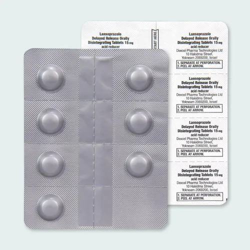 Vista 7 de Amazon Basic Care Lansoprazol - Tabletas de liberación retardada de desintegración oral de 15 mg, pastillas reductoras de ácido, sabor a fresa, 42