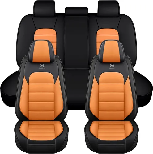 Vista 9 de Fundas de asiento para Chevrolet Chevy Aveo 2004-2011, funda de asiento de automóvil de piel sintética, compatible con bolsa de aire, protector