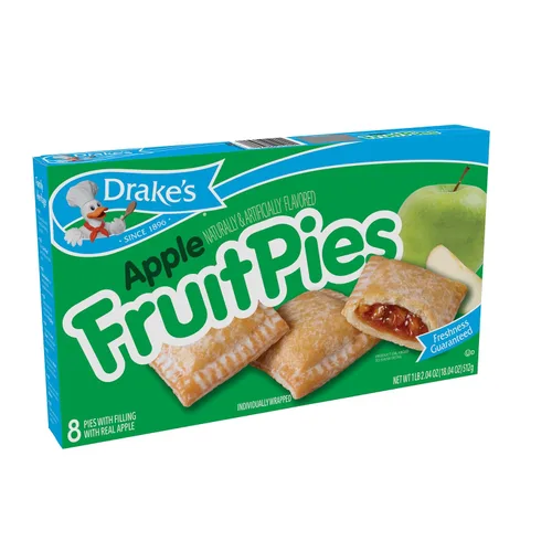 Vista 4 de Drake's Fruit Pies 32 pasteles envueltos individualmente de manzana, 4 onzas