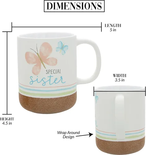 Vista 5 de Pavilion - Taza de café de 16 onzas, 16.0 fl oz, taza de té, a rayas, fondo esmaltado, acuarela, mejor amiga, amiga, mamá, abuela, hermana, hija