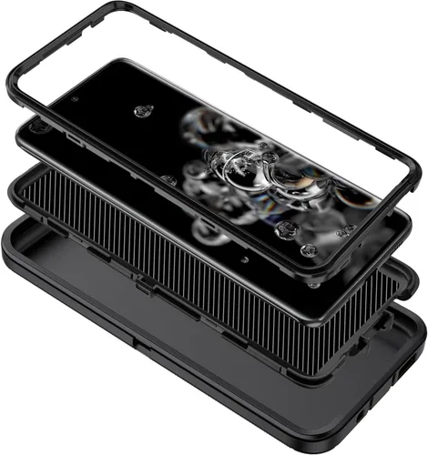 Vista 6 de Funda para Galaxy S20 Ultra 5G, resistente a prueba de golpes, 3 capas, protección de cuerpo completo, funda resistente para Galaxy S20 Ultra de 6.9