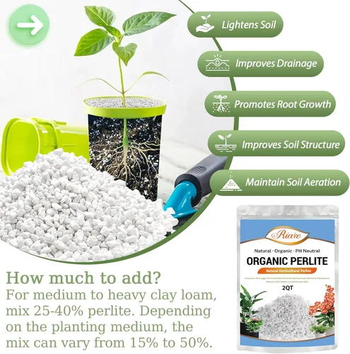 Vista 3 de Riare Perlita orgánica de 2 cuartos de galón para plantas, enmienda de suelo de perlita hortícola para plantas, mezcla de macetas, acondicionador
