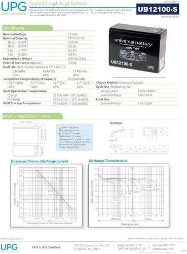 Vista 5 de Batería universal UB12100-S