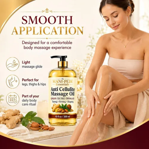 Vista 7 de TMPE Aceite corporal anticelulítico – Tonifica, reafirma y da forma visiblemente con jengibre, árbol de té y hierbas naturales, fórmula no grasosa
