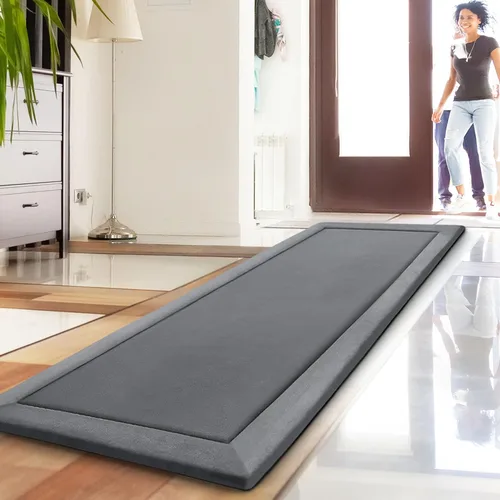Vista 10 de Alfombra de espuma viscoelástica para sala de estar, alfombra de microfibra con almohadilla integrada, resistente a la decoloración y a las manchas