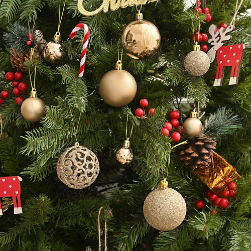 Vista 4 de 100 bolas de Navidad, adornos inastillables para el árbol de Navidad Champán