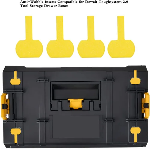 Vista 2 de Insertos antitambaleo compatibles con cajas de cajones de almacenamiento de herramientas Dewalt Toughsystem 2.0, paquete de 4 insertos de llaves que