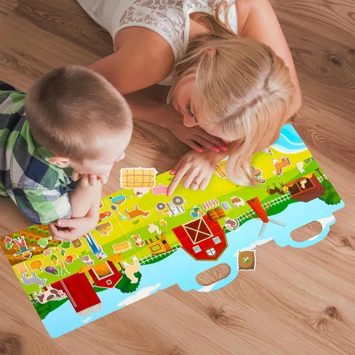 Vista 6 de JOYIN Libro de calcomanías reutilizable de animales de granja para niños pequeños, libro de calcomanías 3D para niños de 3, 4, 5 años, elementos