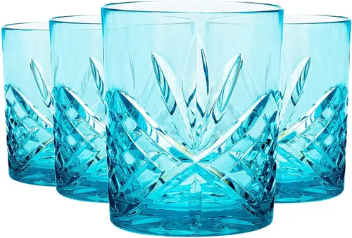 Vista 7 de Godinger Old Fashioned - Vasos de whisky para beber, acrílico inastillable y reutilizable, colección Dublín, juego de 4